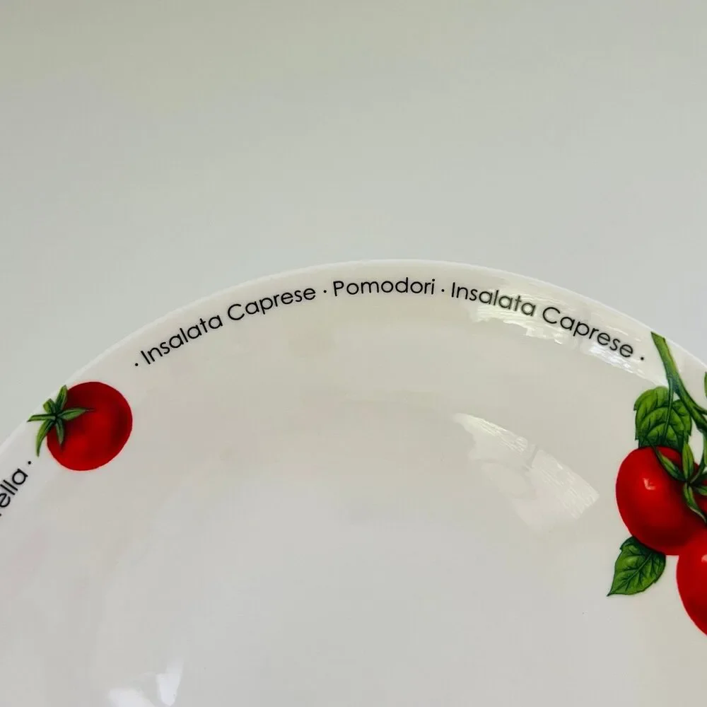 CRATE & BARREL Insalata Caprese Italian Tomato Pasta & Salad Bowls, Set of 4